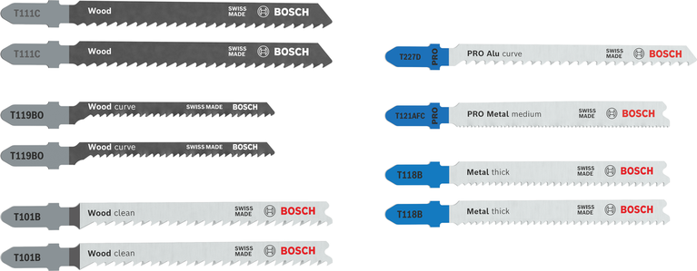 Bosch puidu- ja metallitriksi terade komplekt täiustatud, 10 osa.